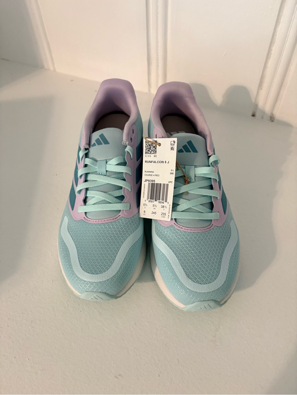 Adidas Light Mint and Lavender Running Sneakers